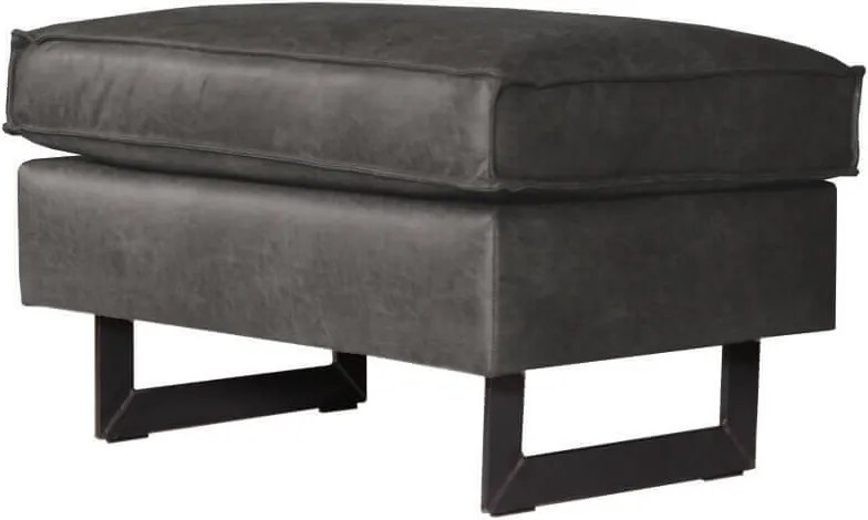 Tweedekans - Poef - Riverdance - leer Colorado grijs 02