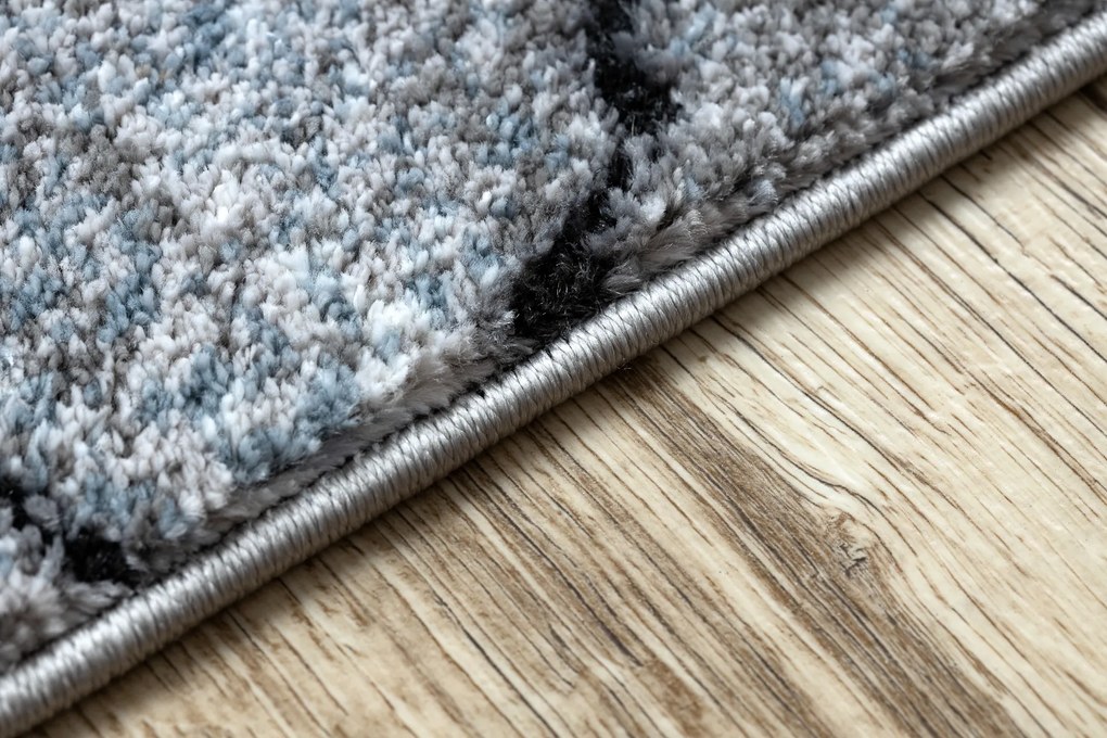 Tapijt modern COZY 8875 Wood, boomstam - Structureel,  twee poolhoogte , grijskleuring / blauw