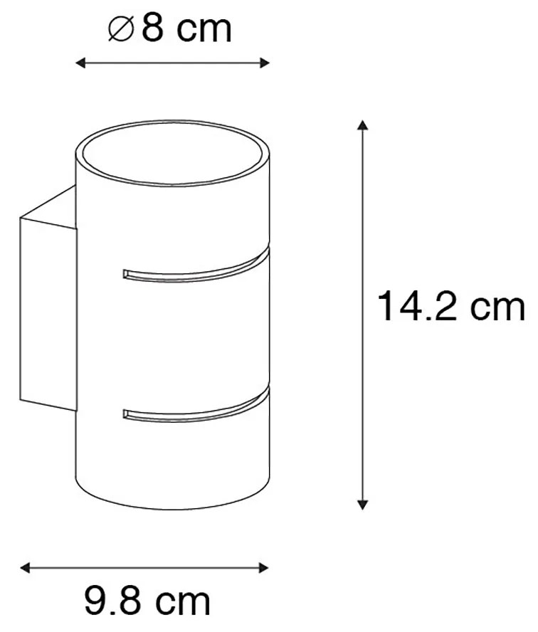 Smart wandlamp zwart met gouden binnenkant incl. Wifi G9 - Ria