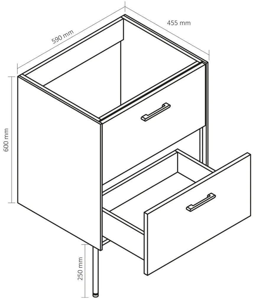 Differnz legs meubelset 60cm groen