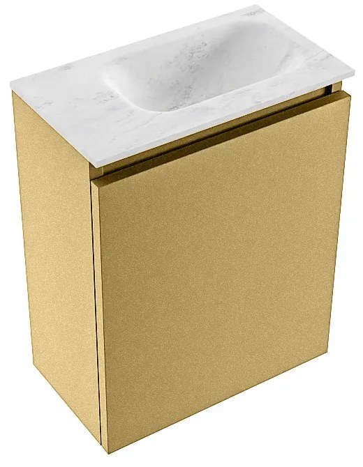 Mondiaz Ture DLux toiletmeubel 40cm oro met wastafel opalo rechts met kraangat