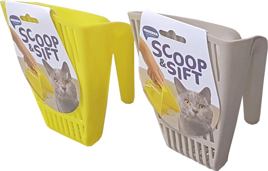 Moderna plastic kattenbakschep scoop & sift yellow