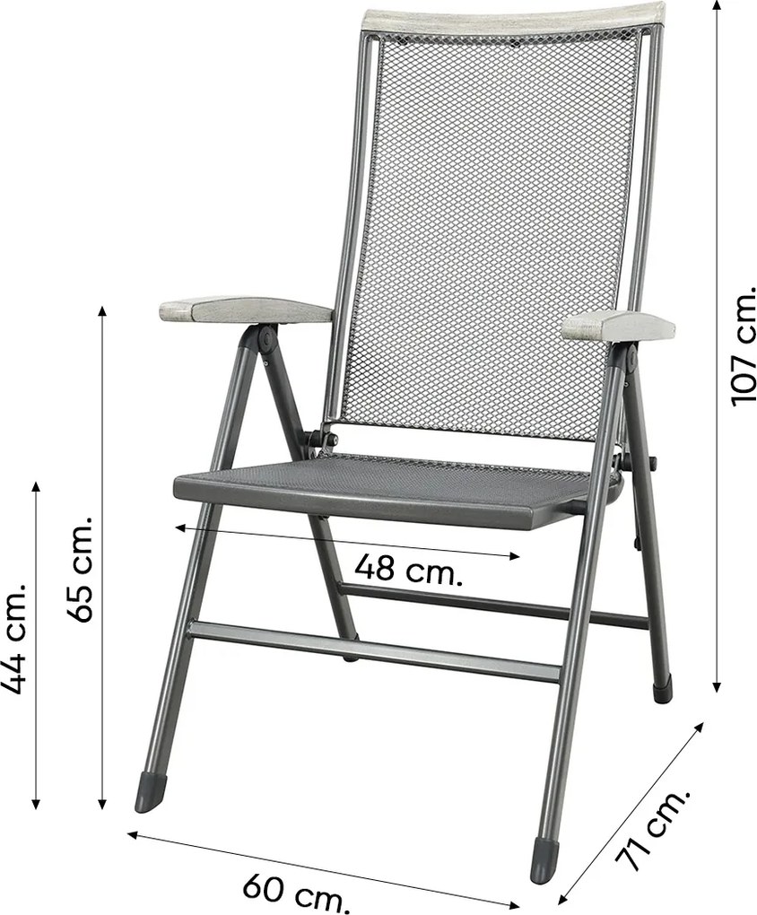 Balero inklapbare balkonset 3-delig strekmetaal 60x60 cm. - Antraciet