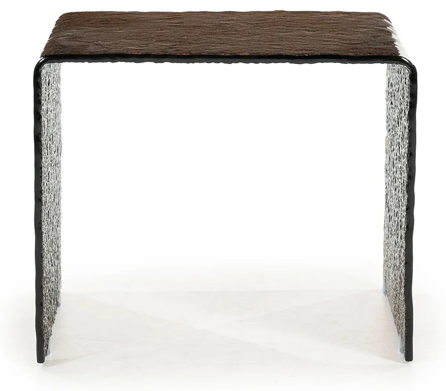 By-Boo Ripple Glazen Bijzettafel Retro Bruin - 50 X 45cm.