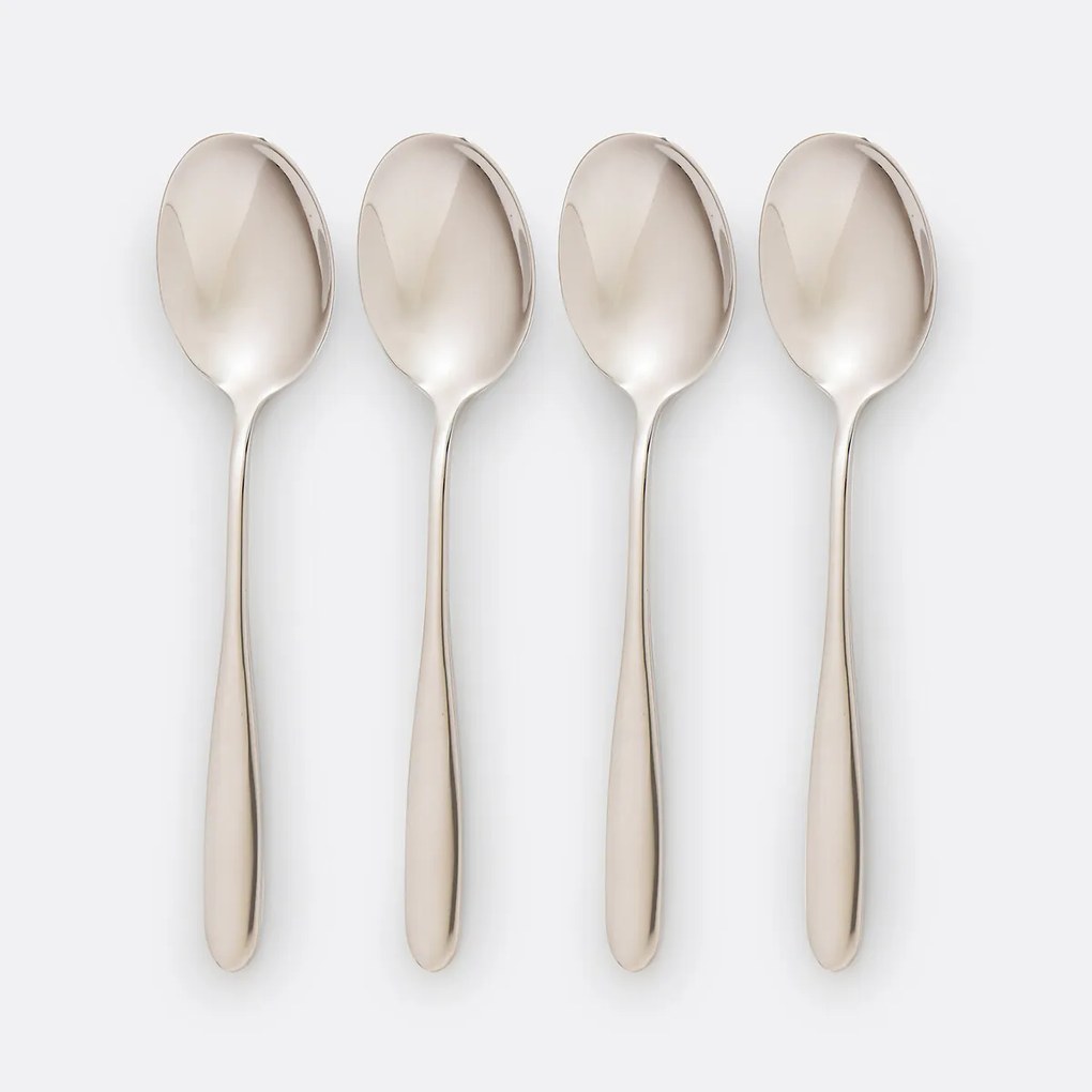 Set van 4 eetlepels in inox, Ebano
