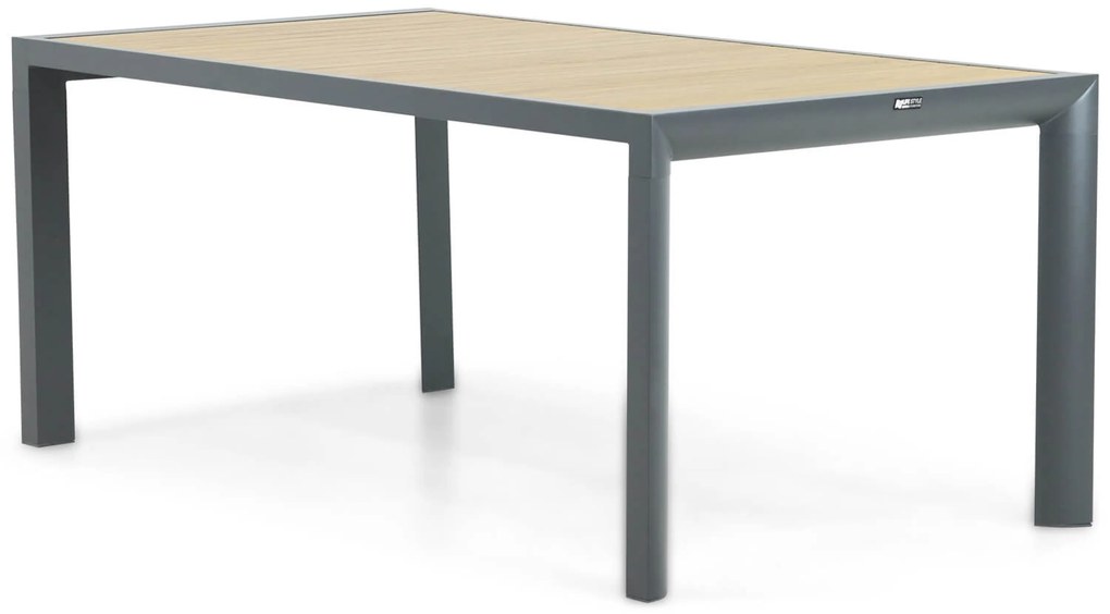 Dining Tuintafel rechthoekig 180 x 100 cm Aluminium Grijs Borello