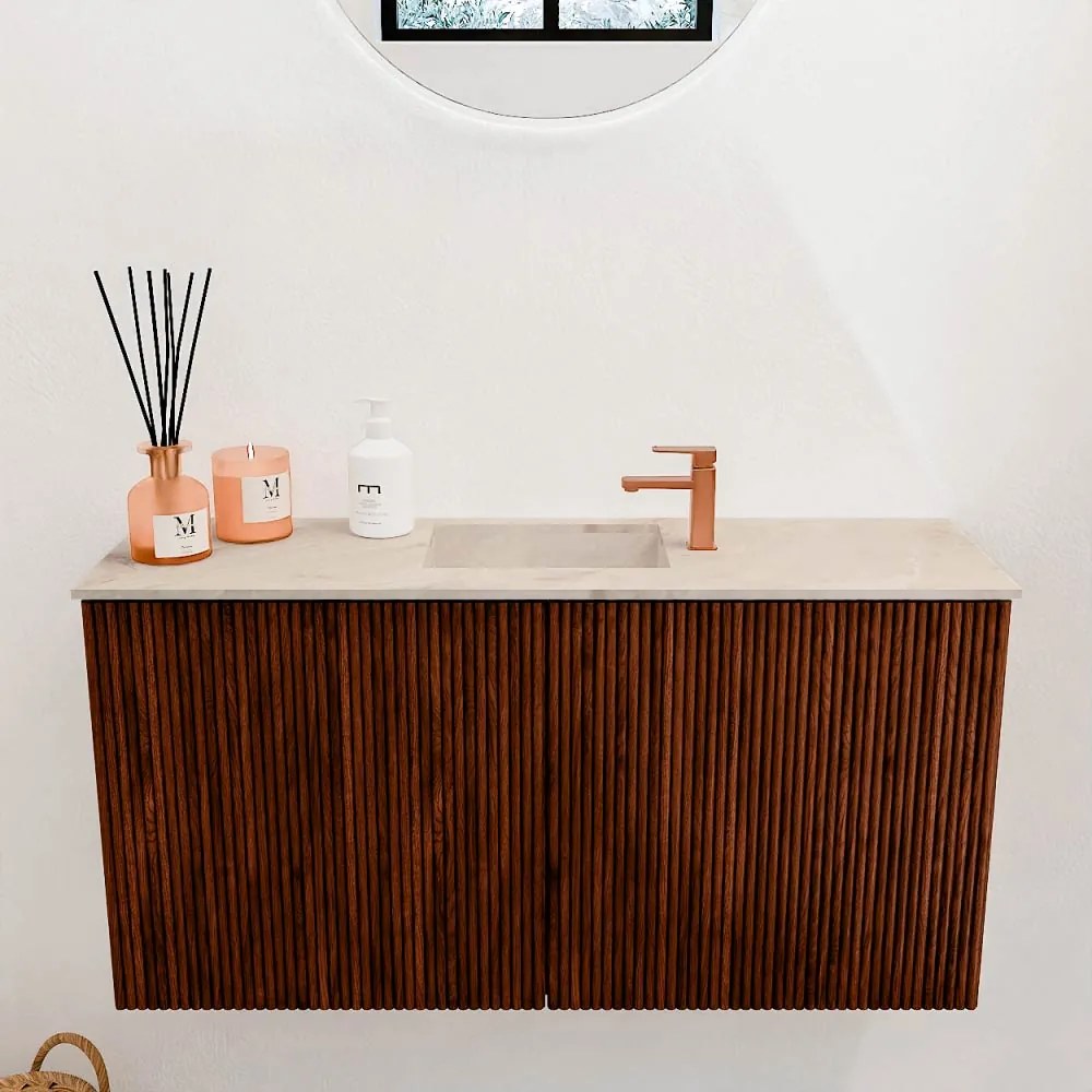 Mondiaz Joya DLux 80cm toiletmeubel ruby met wastafel faye midden 1 kraangat frappe