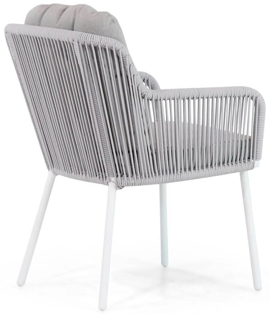 Tuinset 6 personen 220 cm Aluminium/rope Wit Santika Furniture Santika