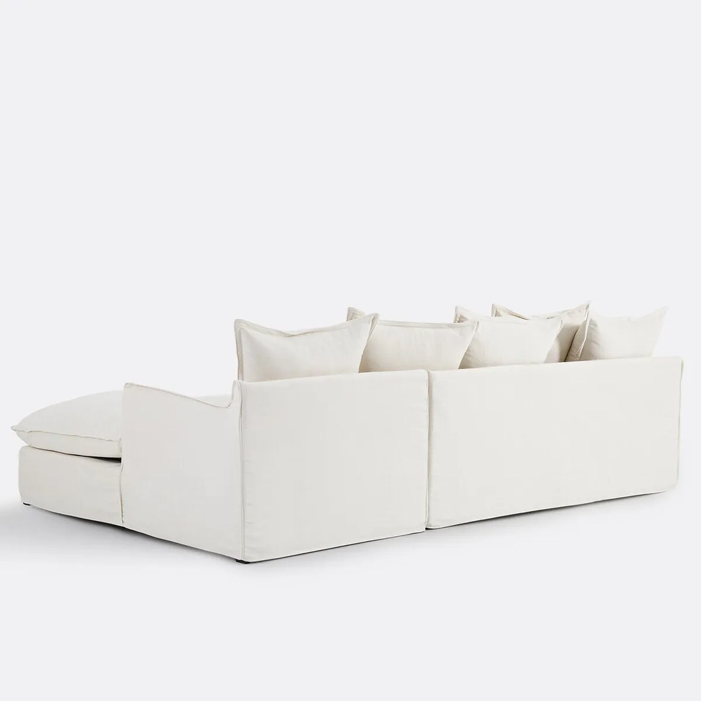 Hoekbank rechts, met afneembare hoes, 4-zits, in gemêleerd polyester, ODNA
