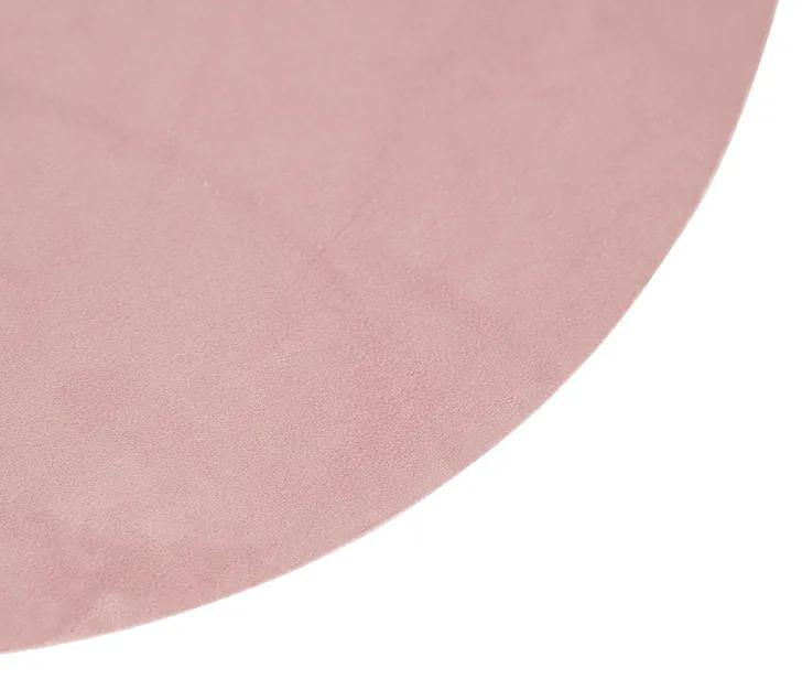 Stoffen Velours platte lampenkap roze met goud 45 cm rond