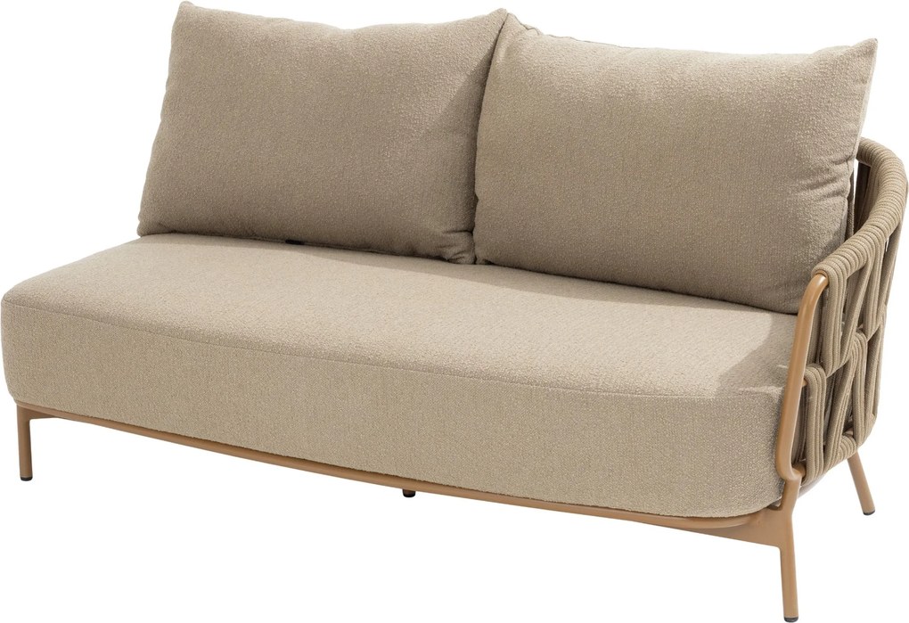 Seasons Biarritz . Seater Bench Left Arm Amber With Cushions Rope Zand/Beige