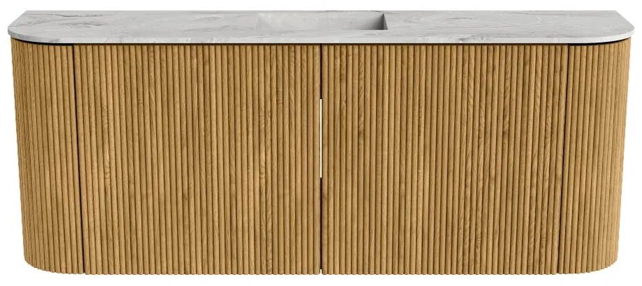 Mondiaz Joya DLux 105cm toiletmeubel ronding links/rechts oak met wastafel faye midden 1 kraangat glace
