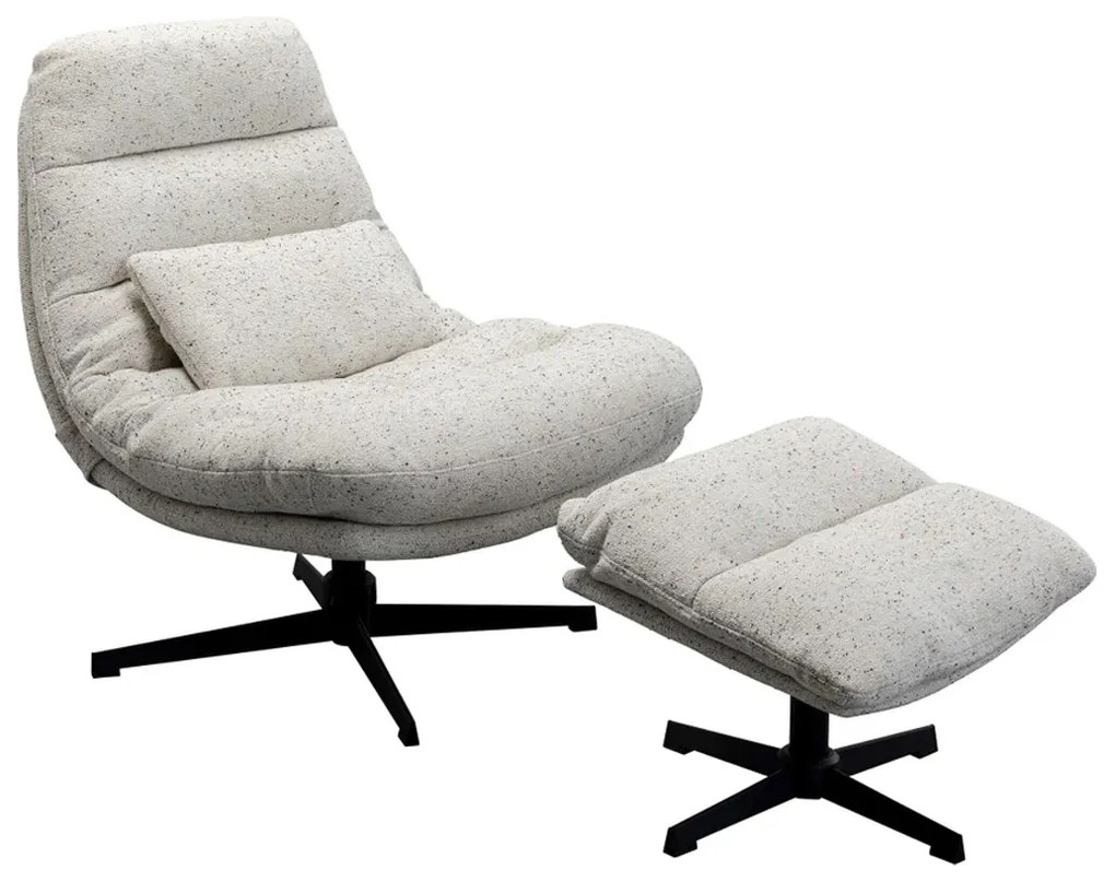 Kare Design Columbia Draai Fauteuil Met Voetenbank