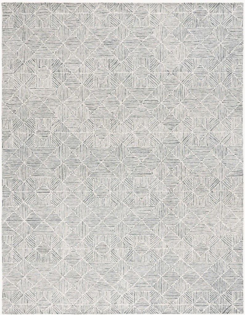 Handgetuft laagpolig wollen vloerkleed Azure