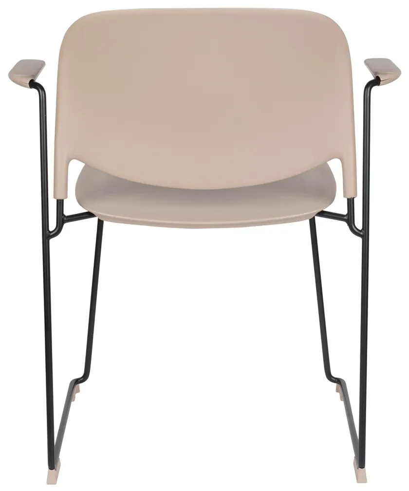 Stapelbare Design Stoel Met Arm Beige