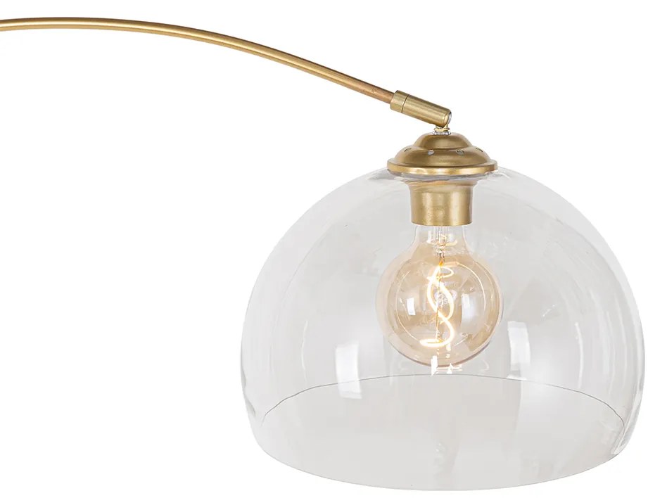Moderne booglamp messing met helder glas - Arc