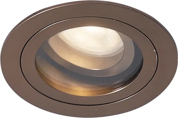 Moderne inbouwspot donker brons draai- en kantelbaar IP44 - Chuck