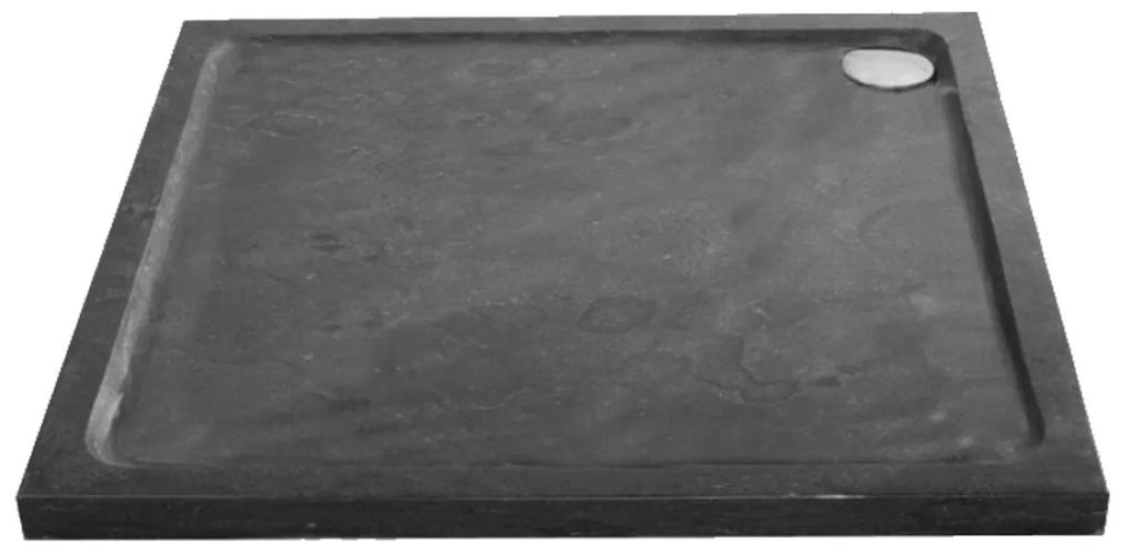Douchebak Natuursteen Sanilux Jory 100x100x4 cm Vierkant Zwart/bruin