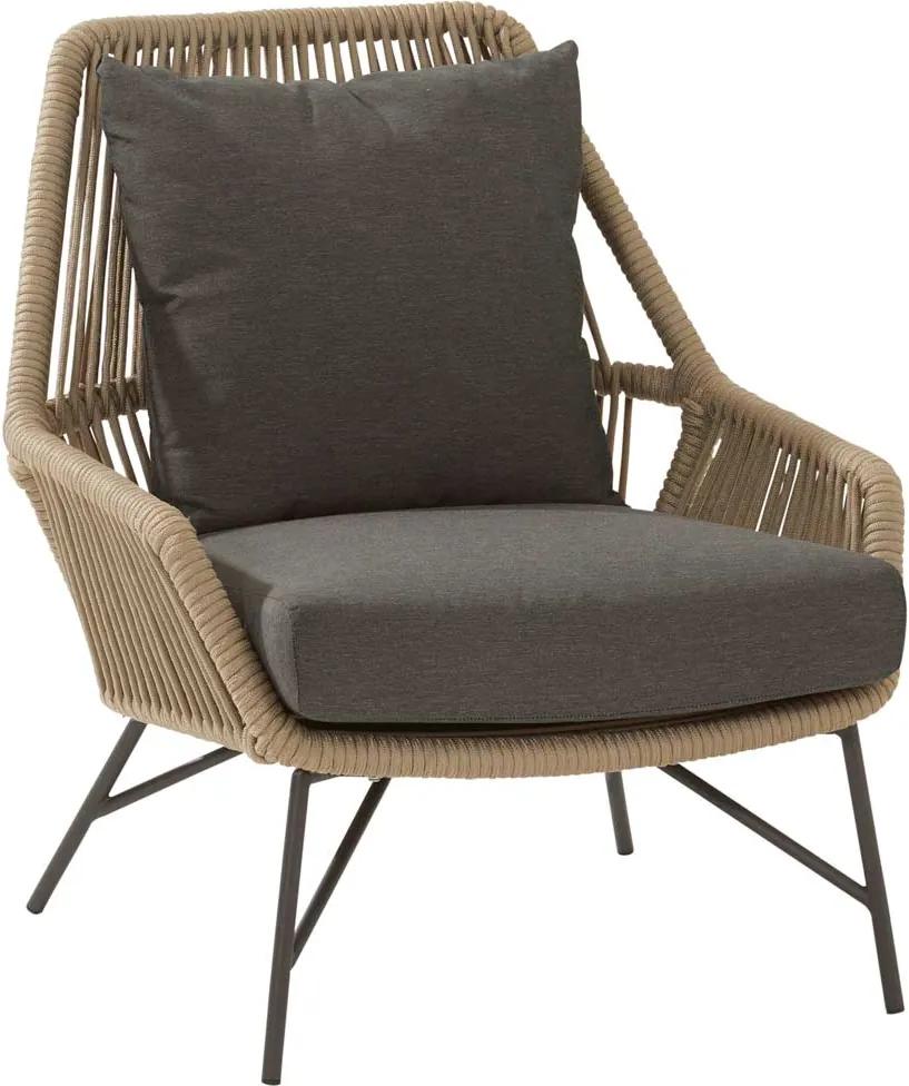 4 Seasons Outdoor Ramblas living chair Taupe with 2 cushions