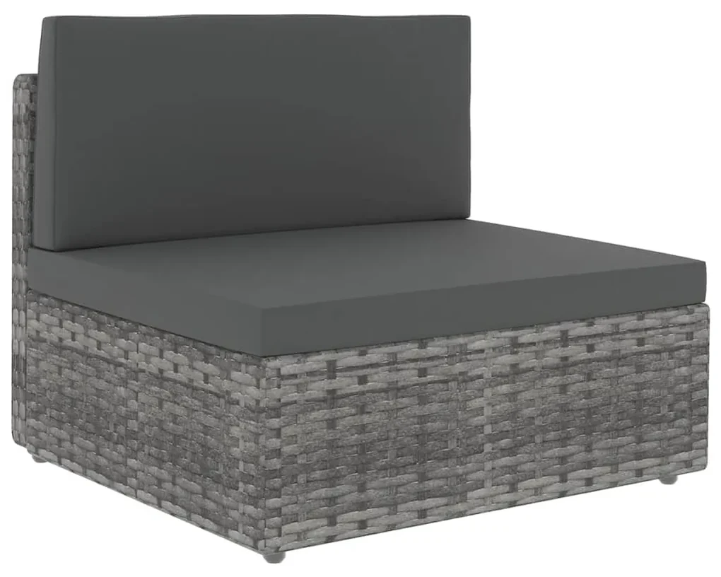 vidaXL 12-delige Loungeset met kussens poly rattan grijs