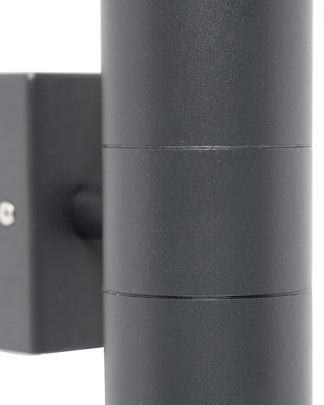 Buitenwandlamp donkergrijs 2-lichts IP44 - Duo