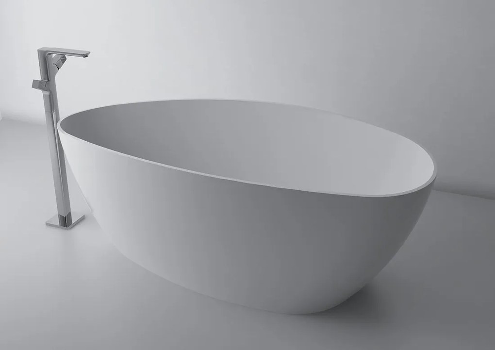 Gelco Elipsie vrijstaand bad wit glans mineraalmarmer 170x80cm