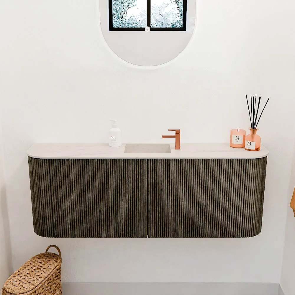 Mondiaz Joya DLux 115cm toiletmeubel ronding links/rechts shadow met wastafel faye midden 1 kraangat meli