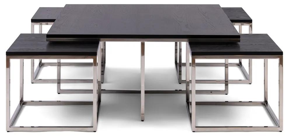 Rivièra Maison - Nomad Cofee Table Set of 5, black - Kleur: zwart