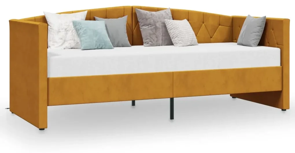 vidaXL Slaapbank met USB fluweel bruin 90x200 cm