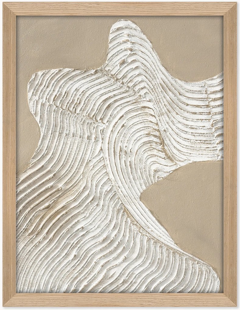 Handbeschilderde ingelijste canvasdoek Raw Shape 3