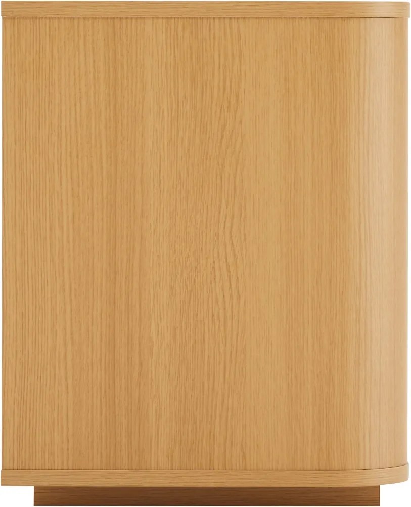 Eiken Tv-meubel Met Ronde Hoeken - 180x40x50cm.