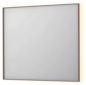 INK SP32 spiegel - 90x4x80cm rechthoek in stalen kader incl indir LED - verwarming - color changing - dimbaar en schakelaar - geborsteld koper 8410054