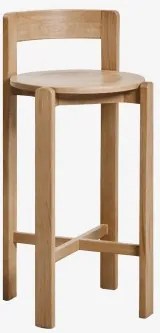 Set Van 2 Hoge Krukken Van Eikenhout Noreli ↑75 Cm & Eikenhout - Sklum