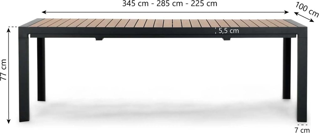 Tuinset 6 personen  Aluminium Grijs Lifestyle Garden Furniture Essence/Allungo