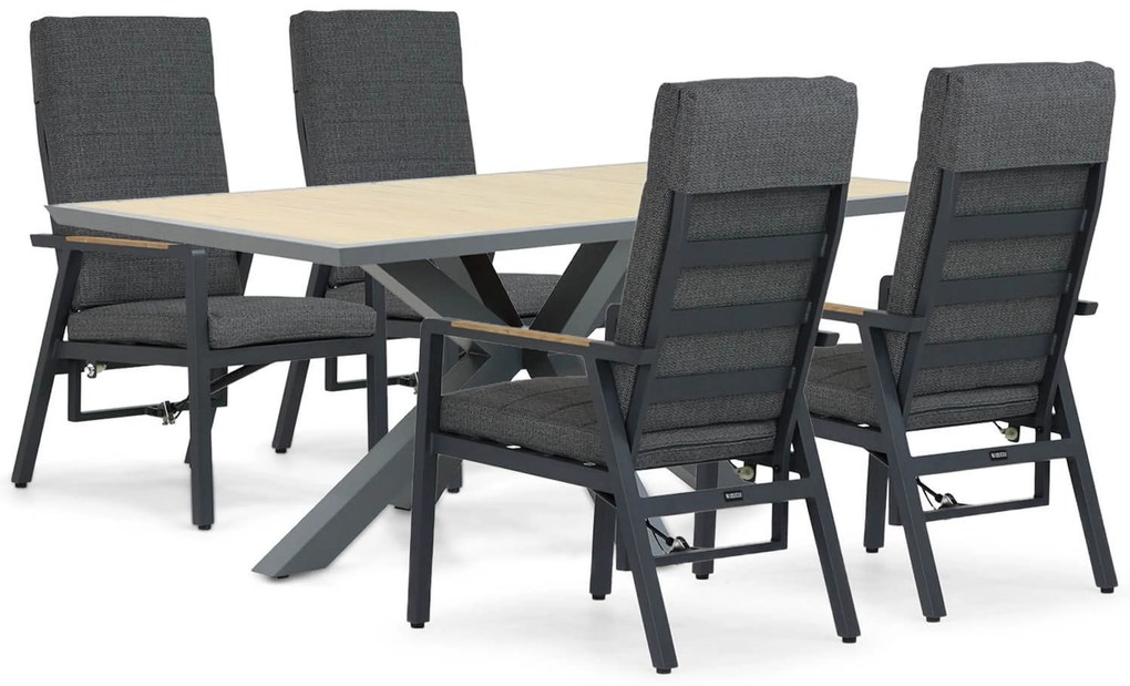 Tuinset 4 personen 181 cm Aluminium Grijs Lifestyle Garden Furniture Marseille/Palermo