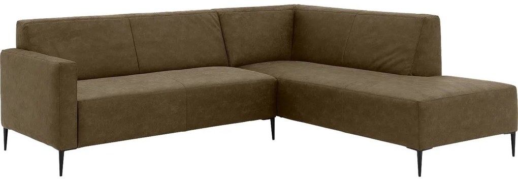 Goossens  Key West groen, micro leer, 2,5-zits, modern design met ligelement rechts