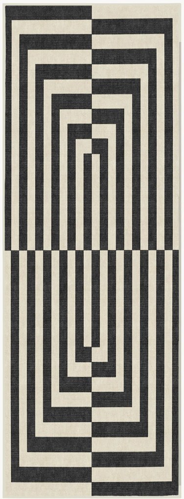 Wasbare laagpolige loper Op Art van Jonathan Adler