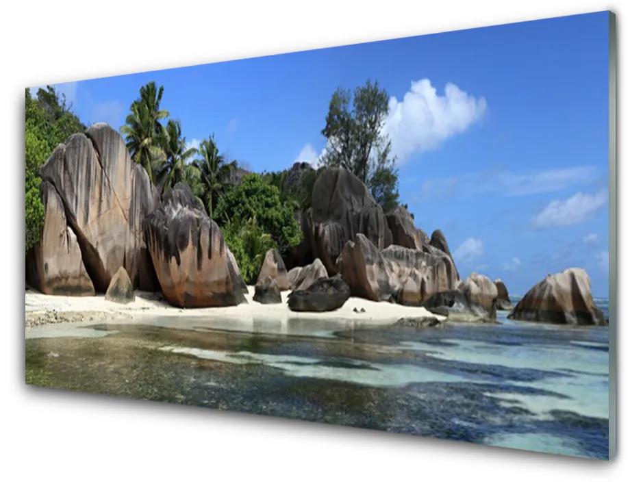 Glazen schilderij Sea rock landscape 100x50 cm