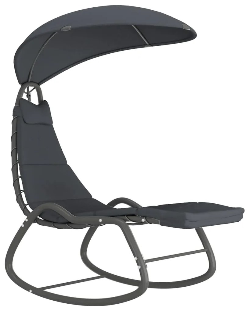 Medina Tuinschommelstoel 160x80x195 cm stof grijs