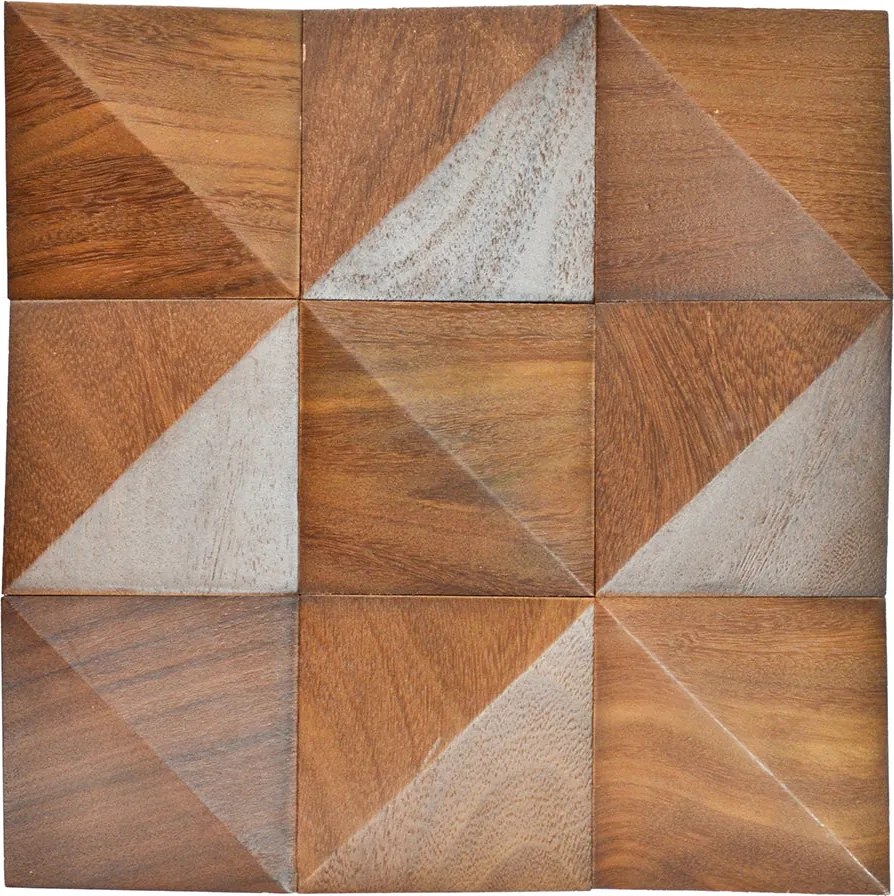 3D Houten Wandpaneel | Cumaru Deep | 30×30 cm | Wanddecoratie
