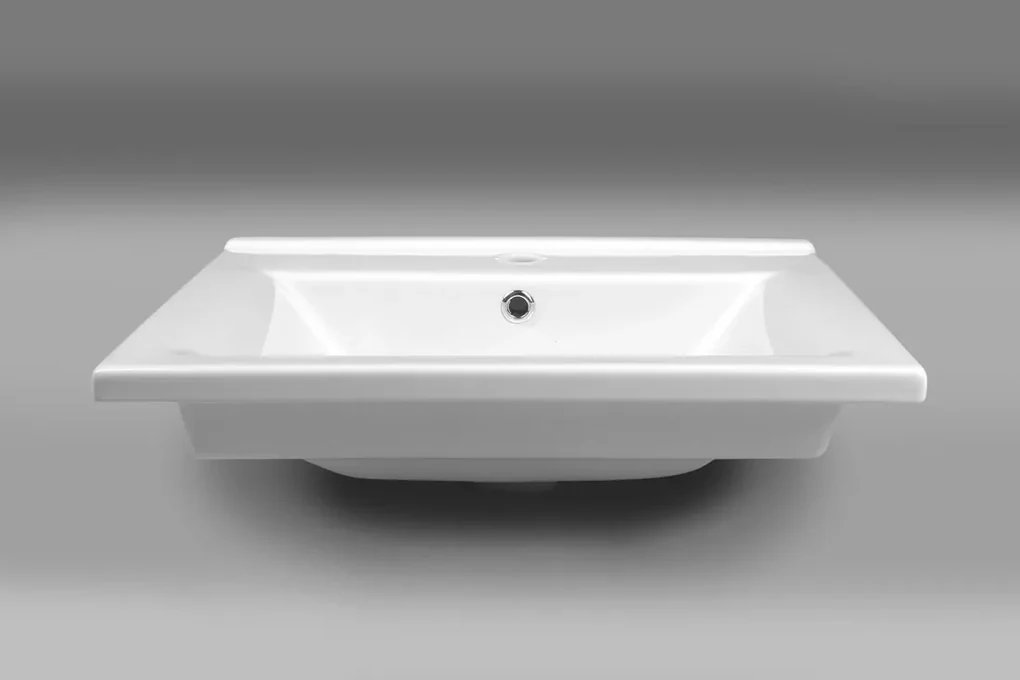 Aqualine Zuno keramische wastafel 55cm wit