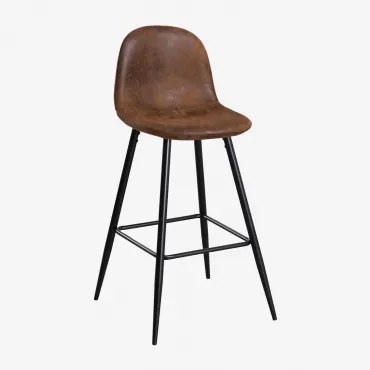Verpakking Van 4 Glamm Kunstleren Hoge Krukken Zwart & Koffie Vintage & ↑75 Cm - Sklum