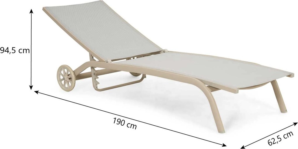 Domani Furniture Bellorio Ligbed Verstelbaar Aluminium Zand/Beige