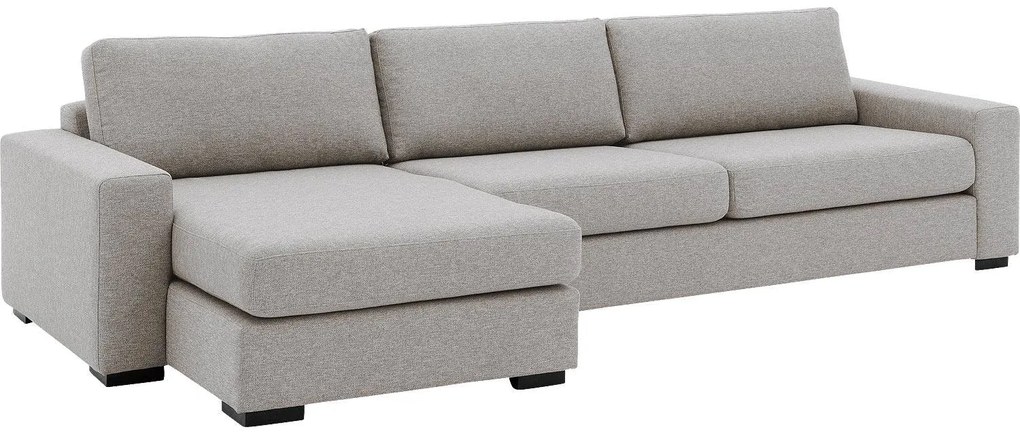 Goossens Hoekbank Lucca Met Chaise Longue grijs, stof, stijlvol landelijk