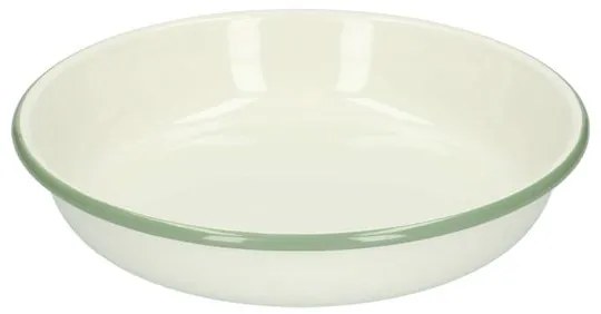 Bord pasta, emaille, groengrijs/wit,Ø 23 cm