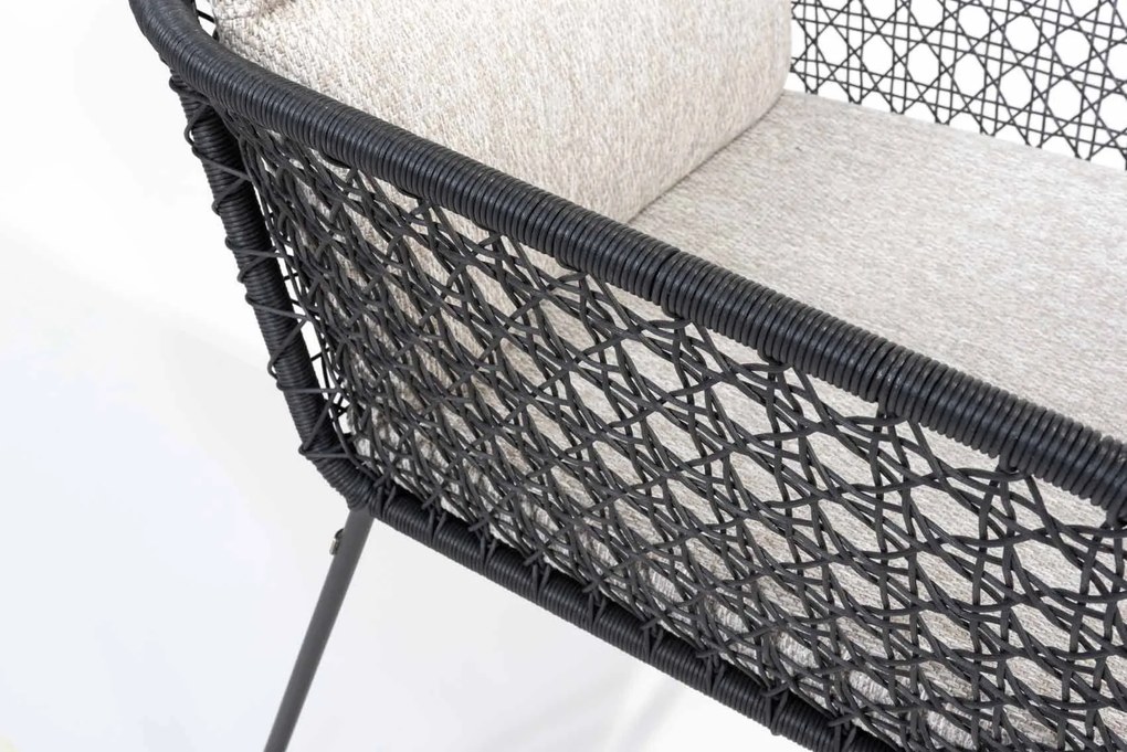 4 Seasons Outdoor Aprilla tuinset antraciet met Montana barrel shape tafel HPL slate antraciet 280 x 113 cm * Sale * Tuinset   antraciet weerbestendig