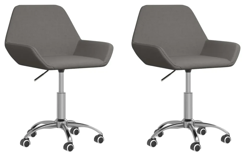 vidaXL Eetkamerstoelen draaibaar 2 st stof donkergrijs