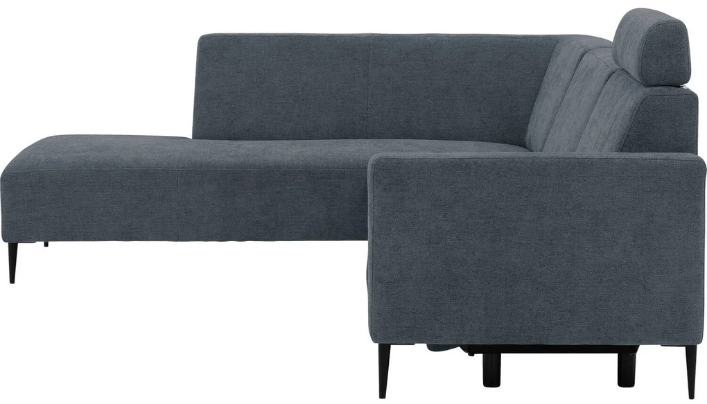 Goossens Hoekbank Tiolo Met Relaxfunctie En Hoofdsteun grijs, stof, 3-zits, modern design met ligelement links