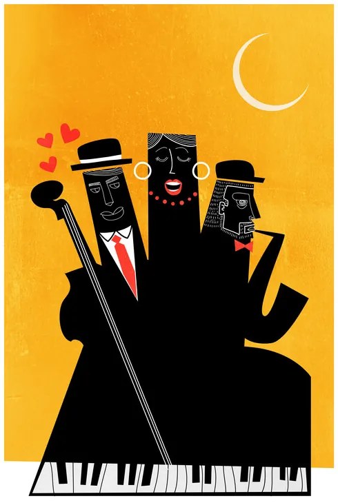 Ilustratie Casablanca Jazz YELLOW, Kubistika