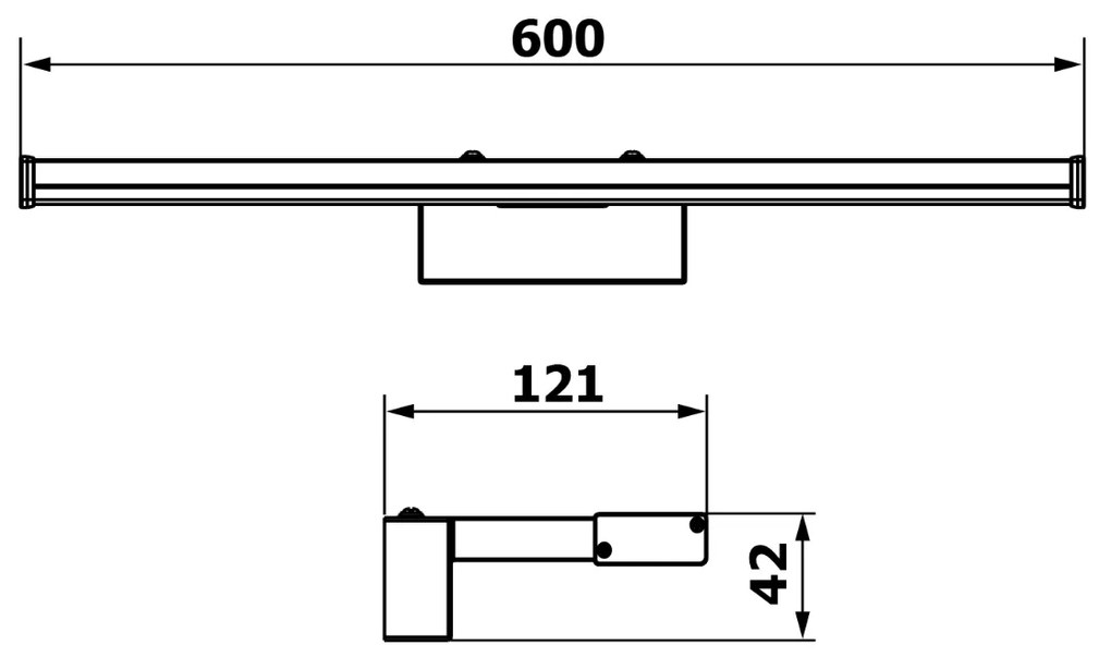 Sapho Chicago spiegellamp 60cm zwart mat